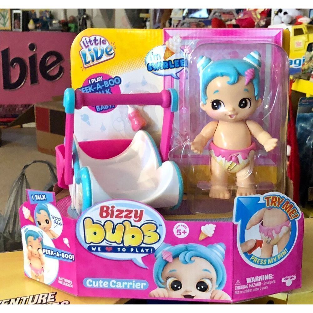 Little Live Bizzy Bubs Peek-A-Boo Baby Swirlee and Carrier Interactive Baby